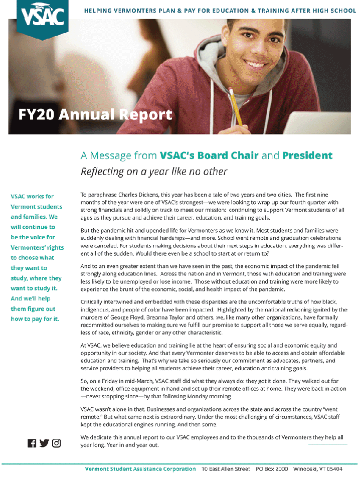 VSAC 2020 annual report