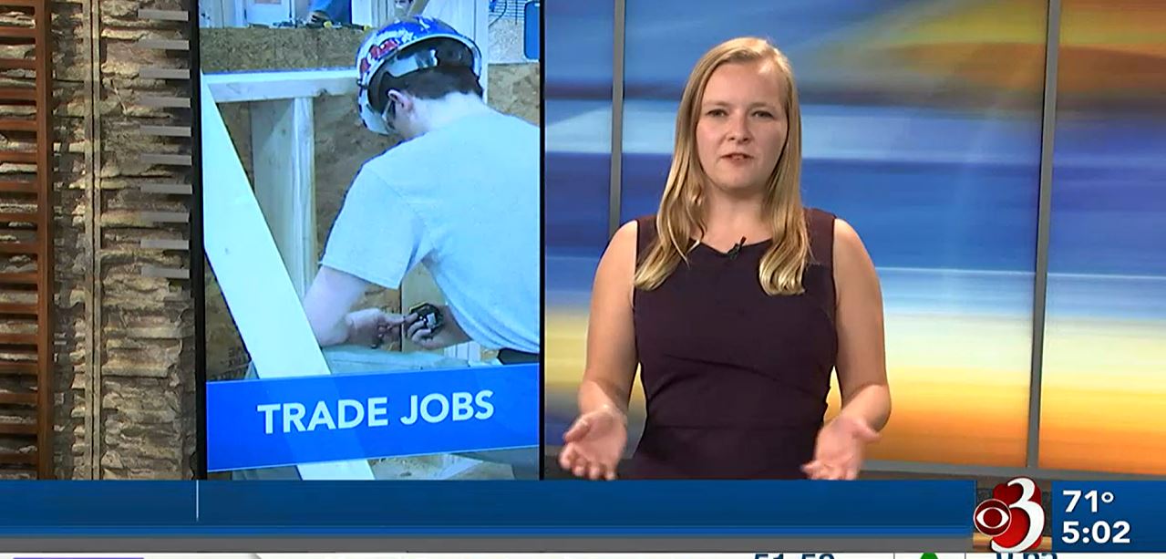 WCAX reporter on trades training story