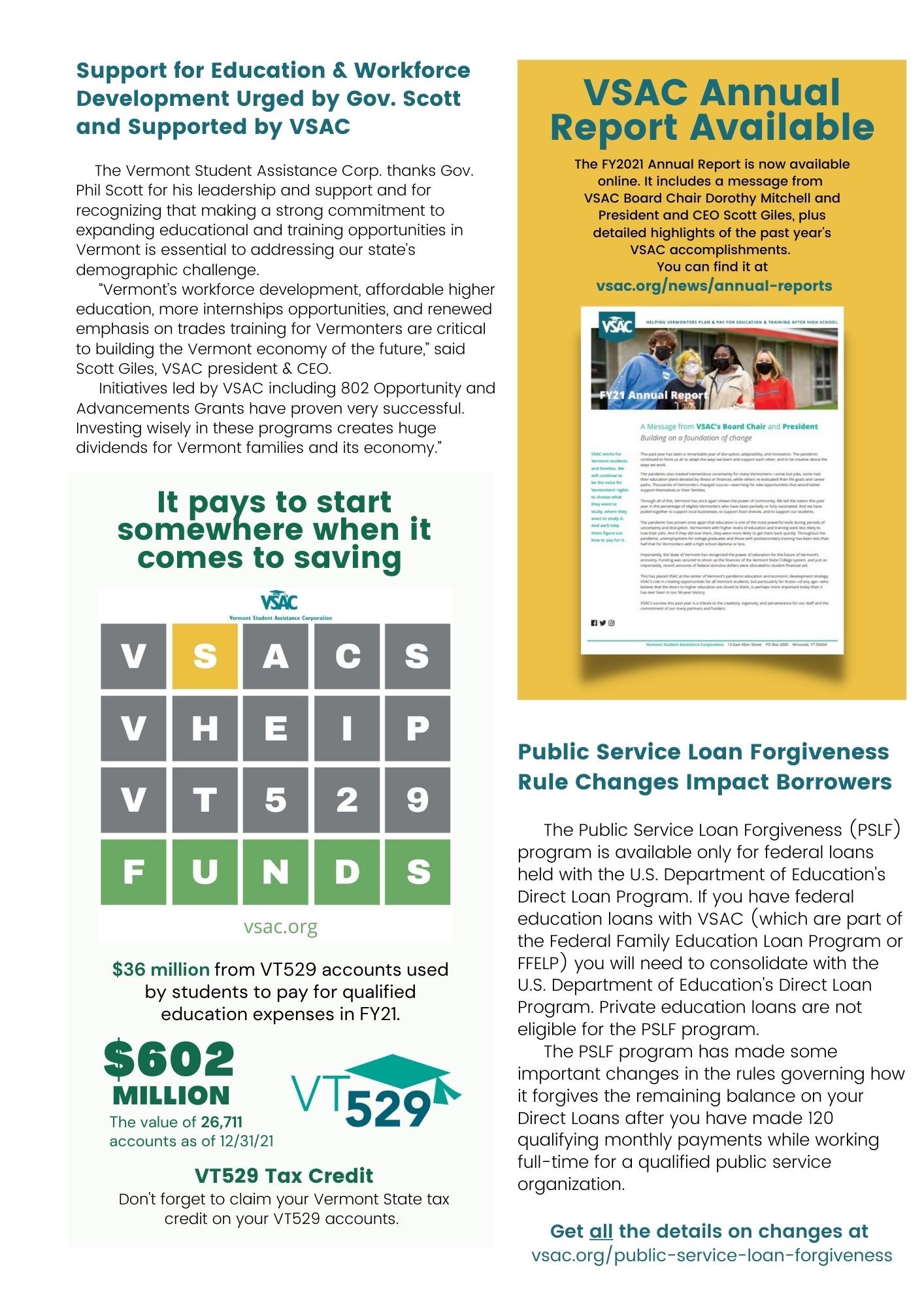 View From VSAC March 2022 VSAC View From VSAC March 2022 VSAC