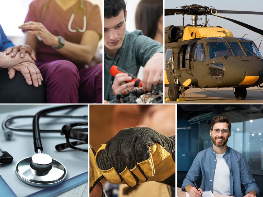 collage of different professions