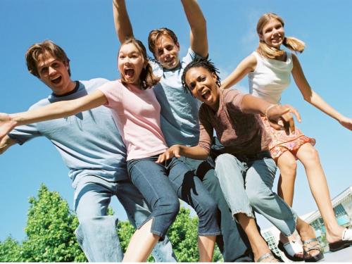 Teens enjoying summer