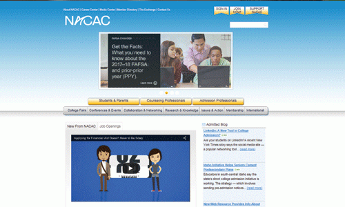 National Association for College Admission Counseling website