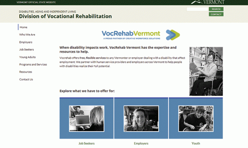 VocRehab Vermont website