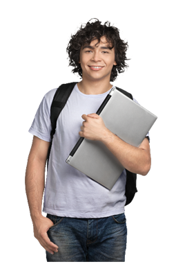 studentholding laptop